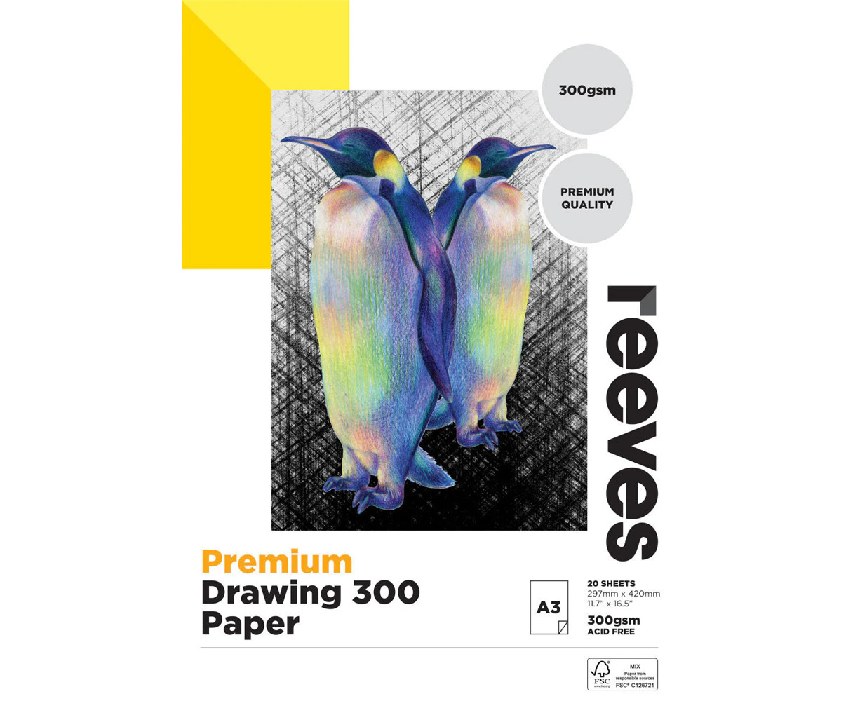 Reeves Ultra Drawing Pad 300gsm 20 Sheets A3 Size Premium Craft Paper