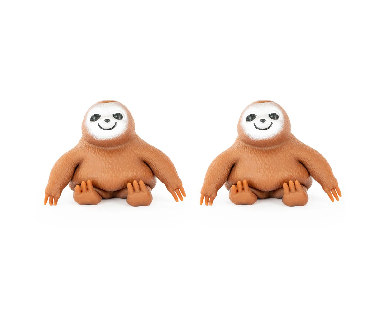 2x Keycraft 15.5cm Super Stretch Sloth Kids/Children Sensory Play Toy 3+ Asstd