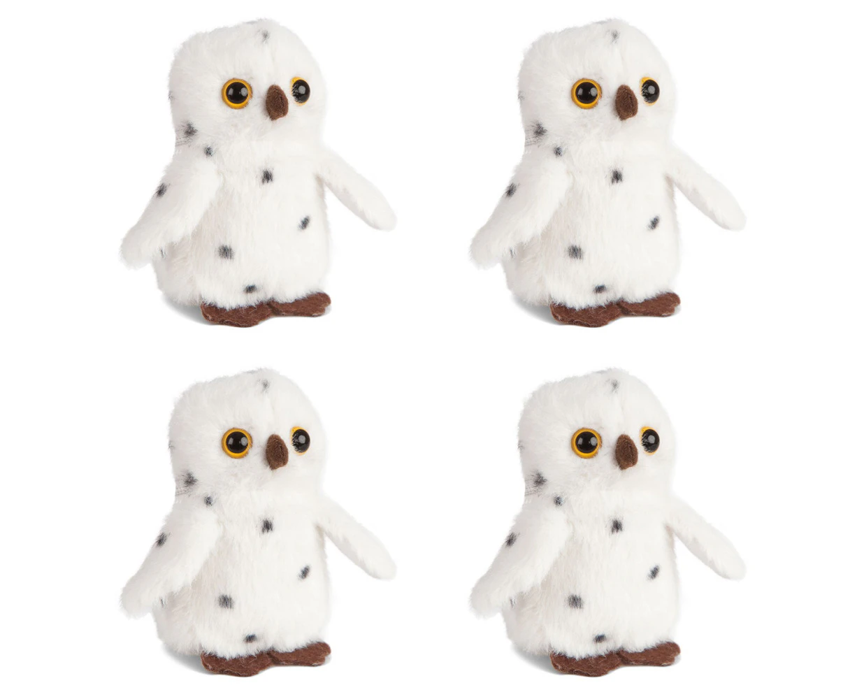 4x Keycraft Snowy Mini Buddies 10cm Owl Plush Kids/Children Animal Toy White 0+