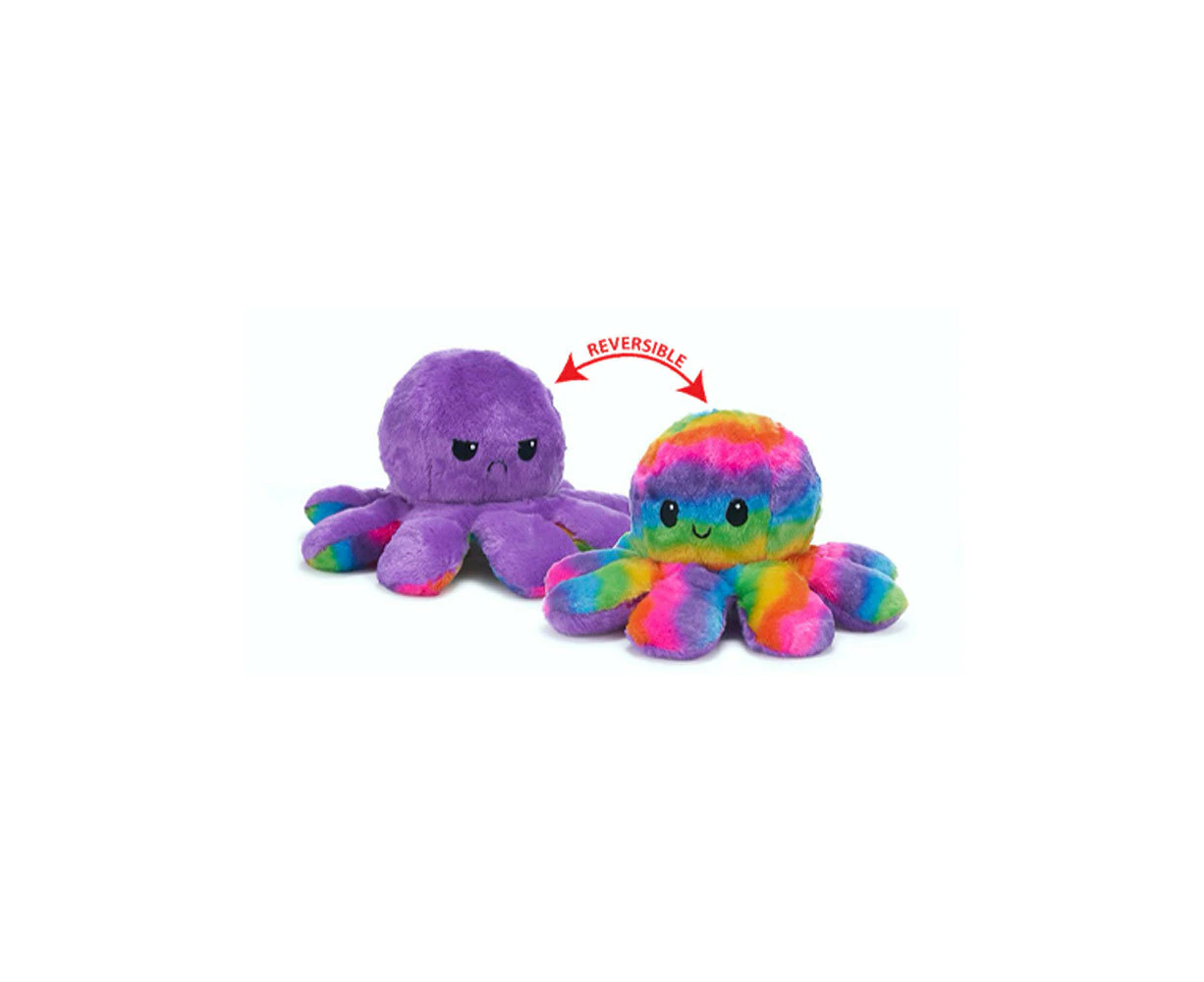 Bensons Reversible Rainbow Octopus 30cm Kids/Childrens Soft Plush Toy 0y+ Asstd