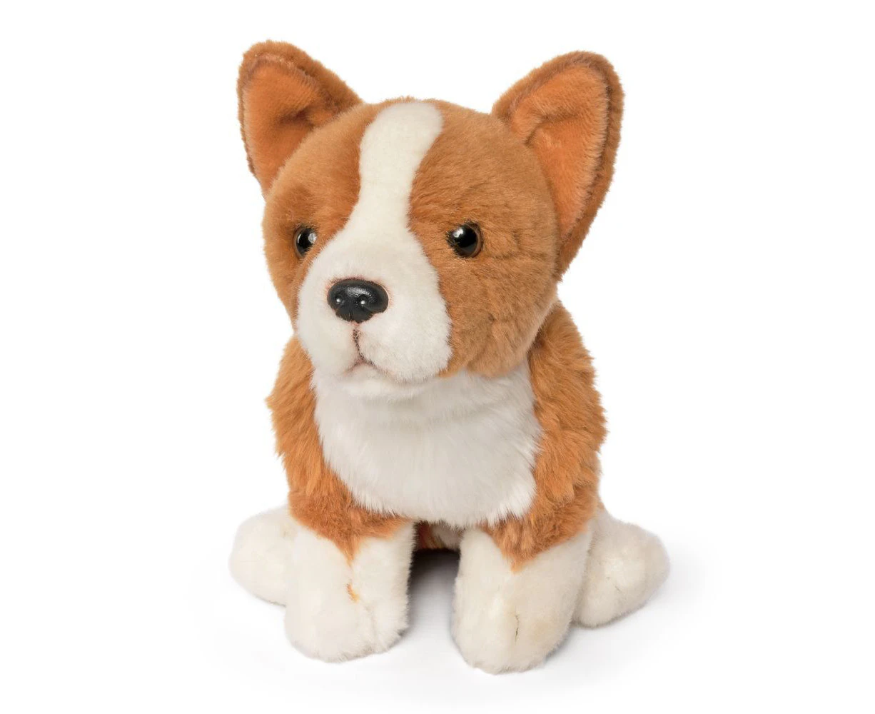 Living Nature 30cm Sitting Corgi Kids Soft Stuffed Animal Plush Toy Brown 0+