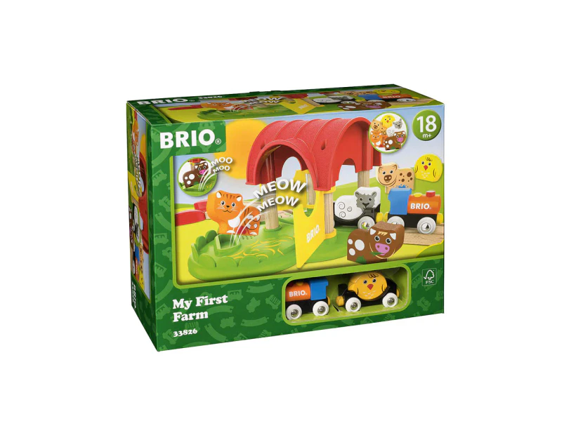 12pc Brio My First Farm Kids/Childrens Wooden Interactive Play Toy 3Y+