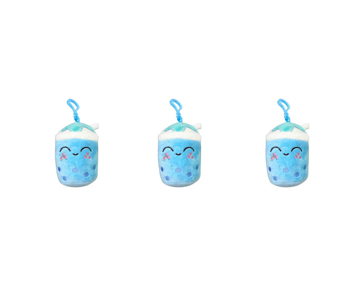 3x Bensons Bubble Tea Backpack Clips Kids/Childrens Soft Plush Toy 0y+ Asstd