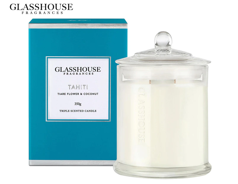 Glasshouse Tahiti - Tiare Flower & Coconut 350g Triple Scented Candle