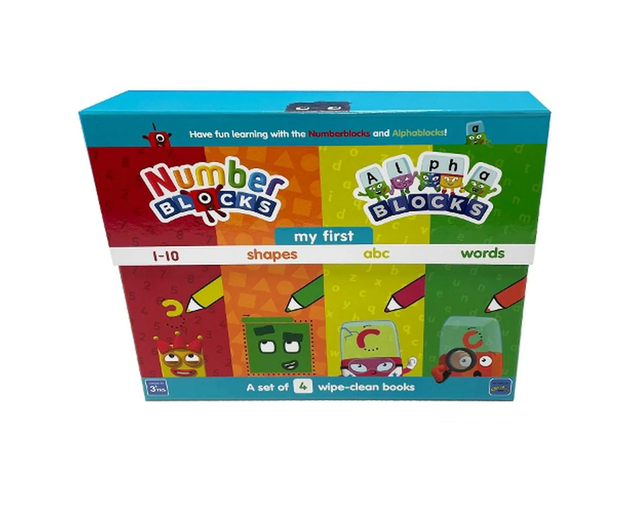 Numberblocks and Alphablocks: My First Numbers and Letters Set (4 wipe-clean books with pens included)