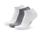 3pc Balega Tempo US M12-14 No Show Socks Running Outdoor/Walking White/Grey