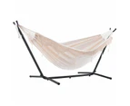 Double Cotton Hammock with Metal Stand Combo (250cm) Natural