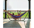 Double Cotton Hammock with Metal Stand Combo (250cm) Tropical