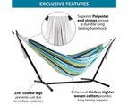 Double Cotton Hammock with Metal Stand Combo (250cm) Cayo Reef