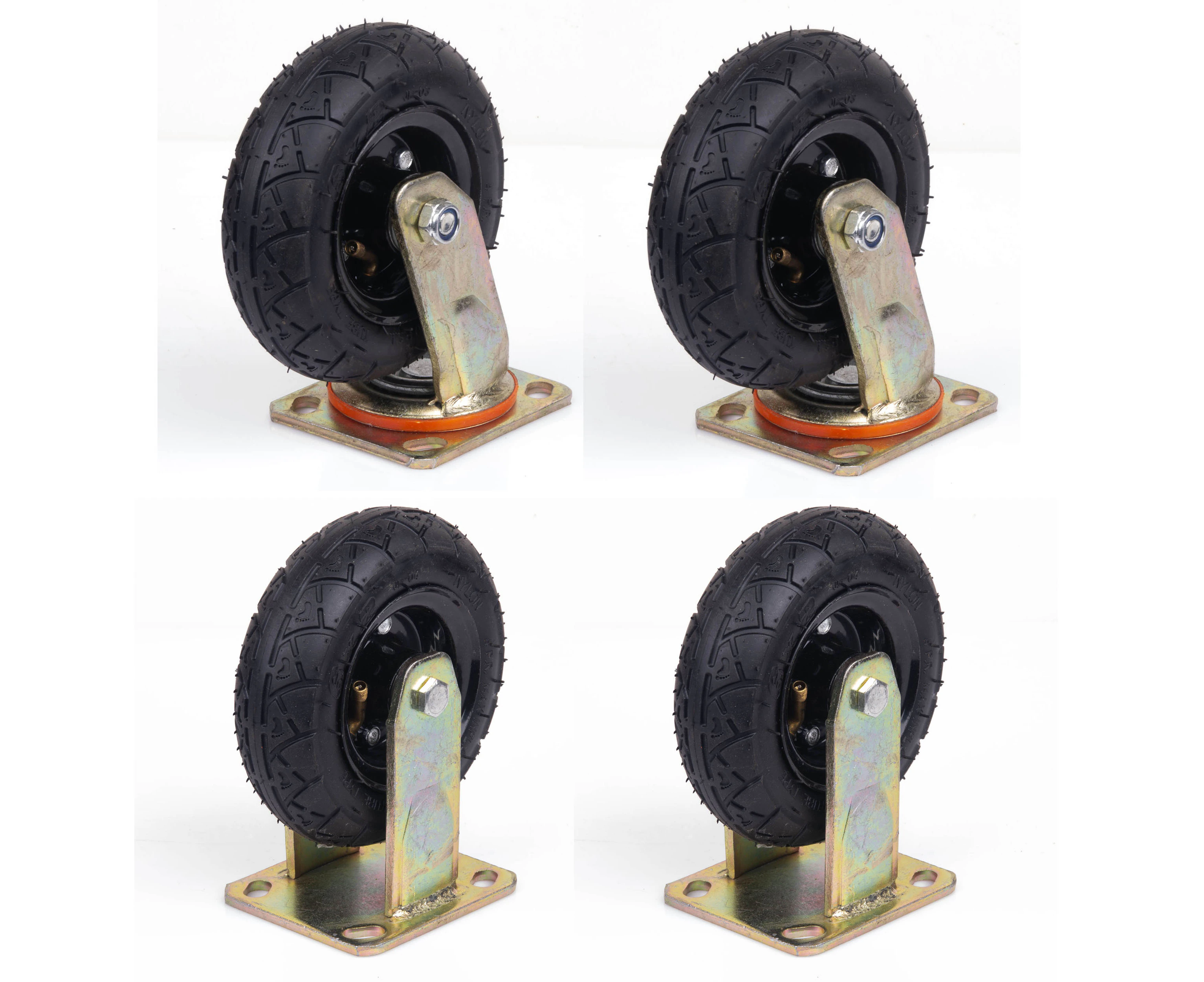 6 Inch Swivel Castor Caster Pneumatic Tyres Tyre Wheels Trolley Cart Wheelbarrow