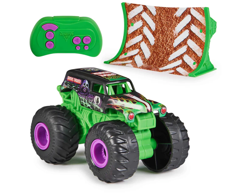 Monster Jam, Official Grave Digger Remote Control Monster Truck 1:64 Scale, Includes Ramp, Rc Cars Kids Toys For Boys And Girls Ages 4 And Up