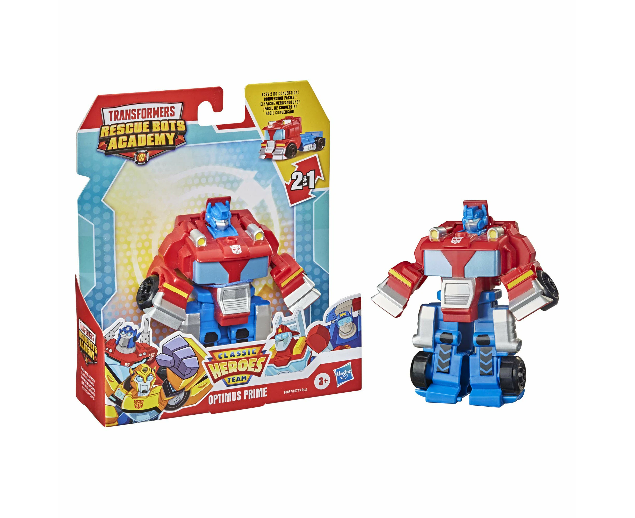 Optimus Prime 4.5 Inch Playskool Heroes Transformers Rescue Bots Academy Tv Show - Classic Heroes Team For Ages 3+