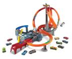 Hot Wheels Track Set With 1 Toy Car, Multi-lane, Motorized Track With 3 Crash Zones, Spin Storm Racetrack ​​​