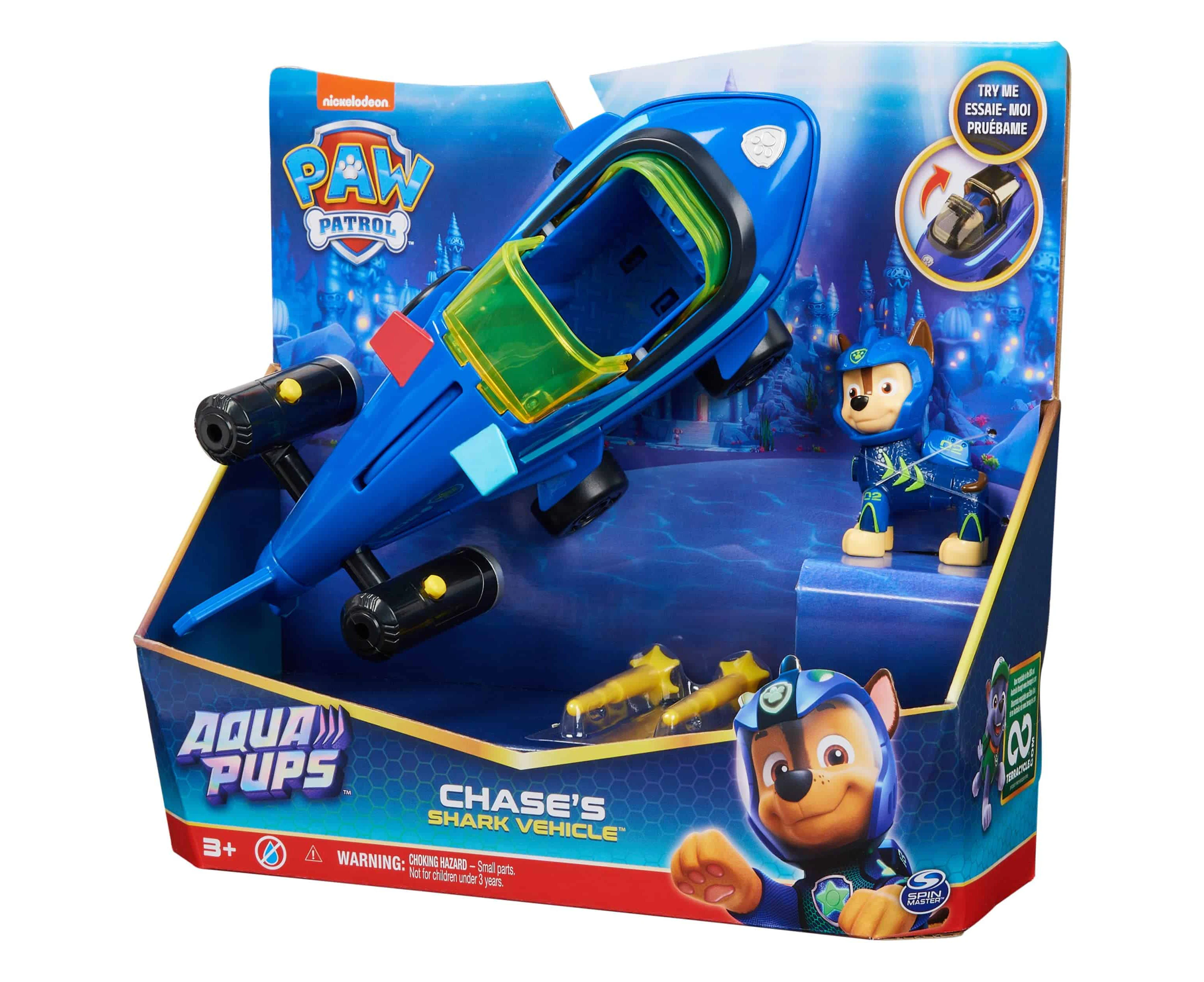 Paw Patrol Aqua Pups, Chase Transforming Shark Vehicle With Collectible Action Figure, Kids Toys For Ages 3 And Up