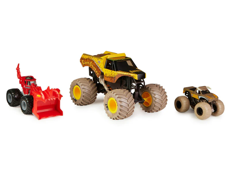 Monster Jam, Official Shake N’ Quake 3-pack Of Monster Trucks, Kids Toys For Boys And Girls Ages 3 And Up