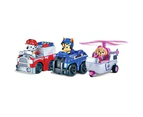 Paw Patrol Racers 3-pack Vehicle Set, Rescue Marshall, Spy Chase, And Skye