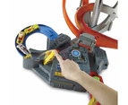 Hot Wheels Track Set With 1 Toy Car, Multi-lane, Motorized Track With 3 Crash Zones, Spin Storm Racetrack ​​​