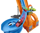 Little People Playset, Hot Wheels Racing Loops Tower, Spiral Racetrack With Stunt Ramp And Sounds