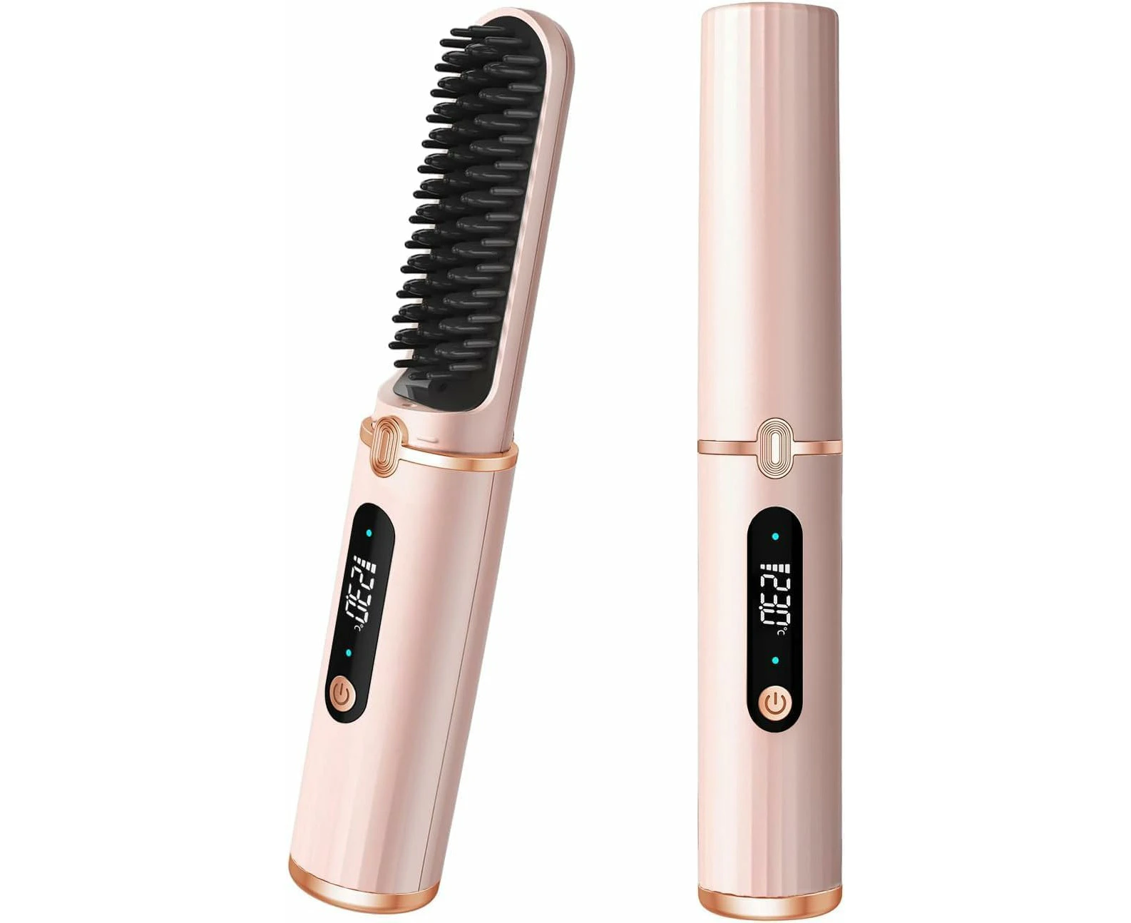 Cordless Hair Straightener Brush,Electric Hair Straightening Comb with Negative Ions,30s Fast Heating,USB Rechargeable,Portable Hair Straightening Brush