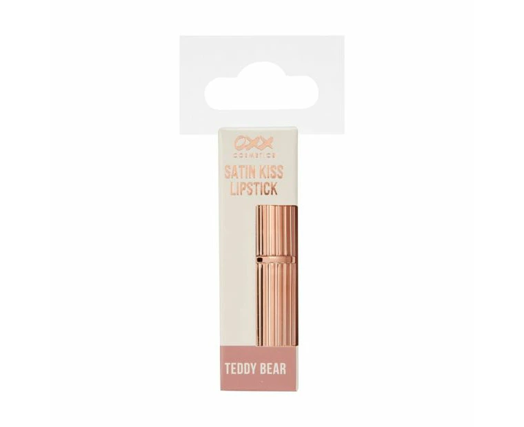 Sparkling Rose Satin Kiss Lipstick, Teddy Bear - OXX Cosmetics