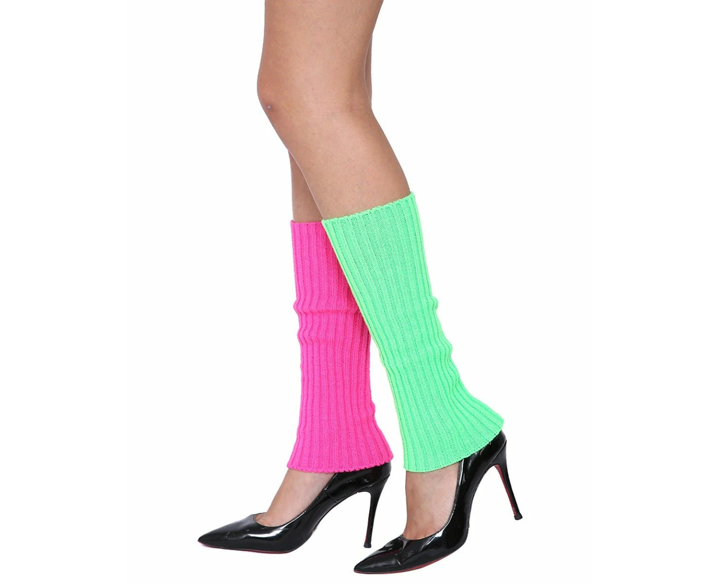 80s Neon Pink Yellow Leg Warmers