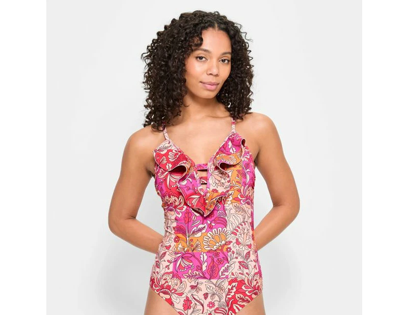 Target Keyhole Frill One Piece Bathers - Shape Your Body