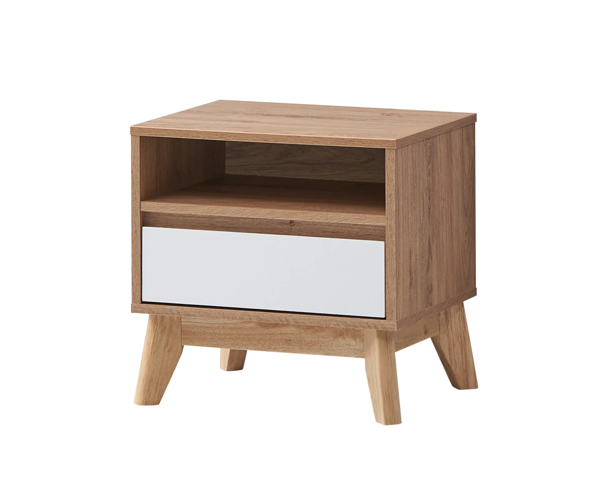 Ariah Bedside 1 Drawer Oak & White