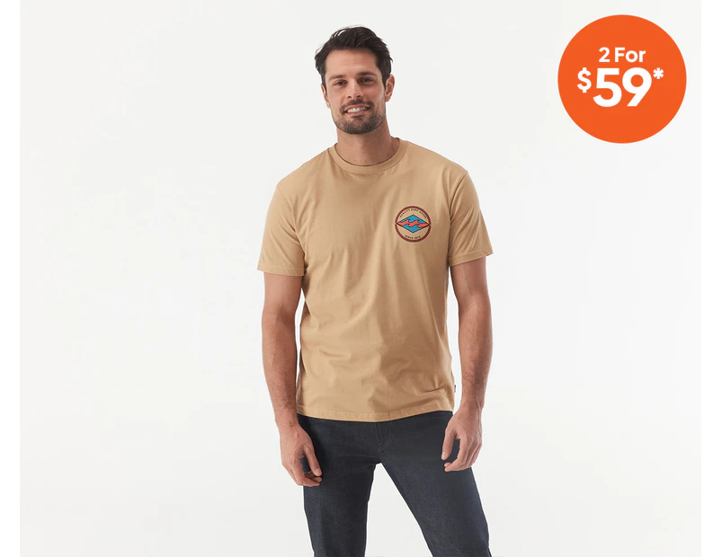 Billabong Men's Rotor Diamonds Short Sleeve Tee / T-Shirt / Tshirt - Dusty Gold