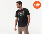 Quiksilver Men's Rainbow Short Sleeve Tee / T-Shirt / Tshirt - Black