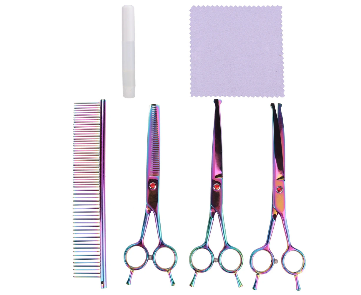 7Inch 3Pcs Pet Dog Cat Professional Grooming Hairdressing Shear Scissors Set