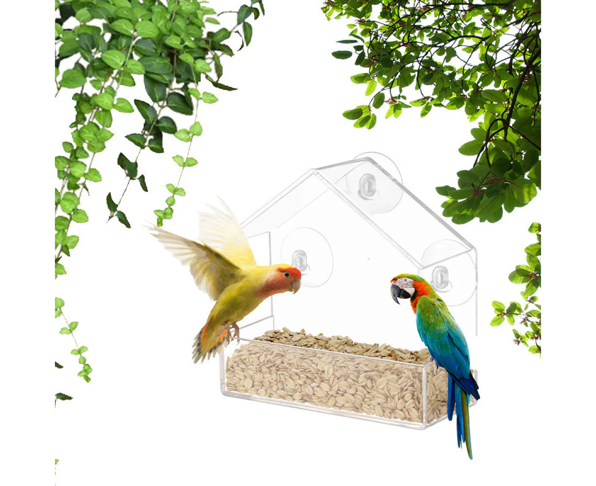 Adsorption Outdoor Bird Feeder Hut Shape Bird Cage Model E [15*6.5*15Cm] (Injection Molding Model).