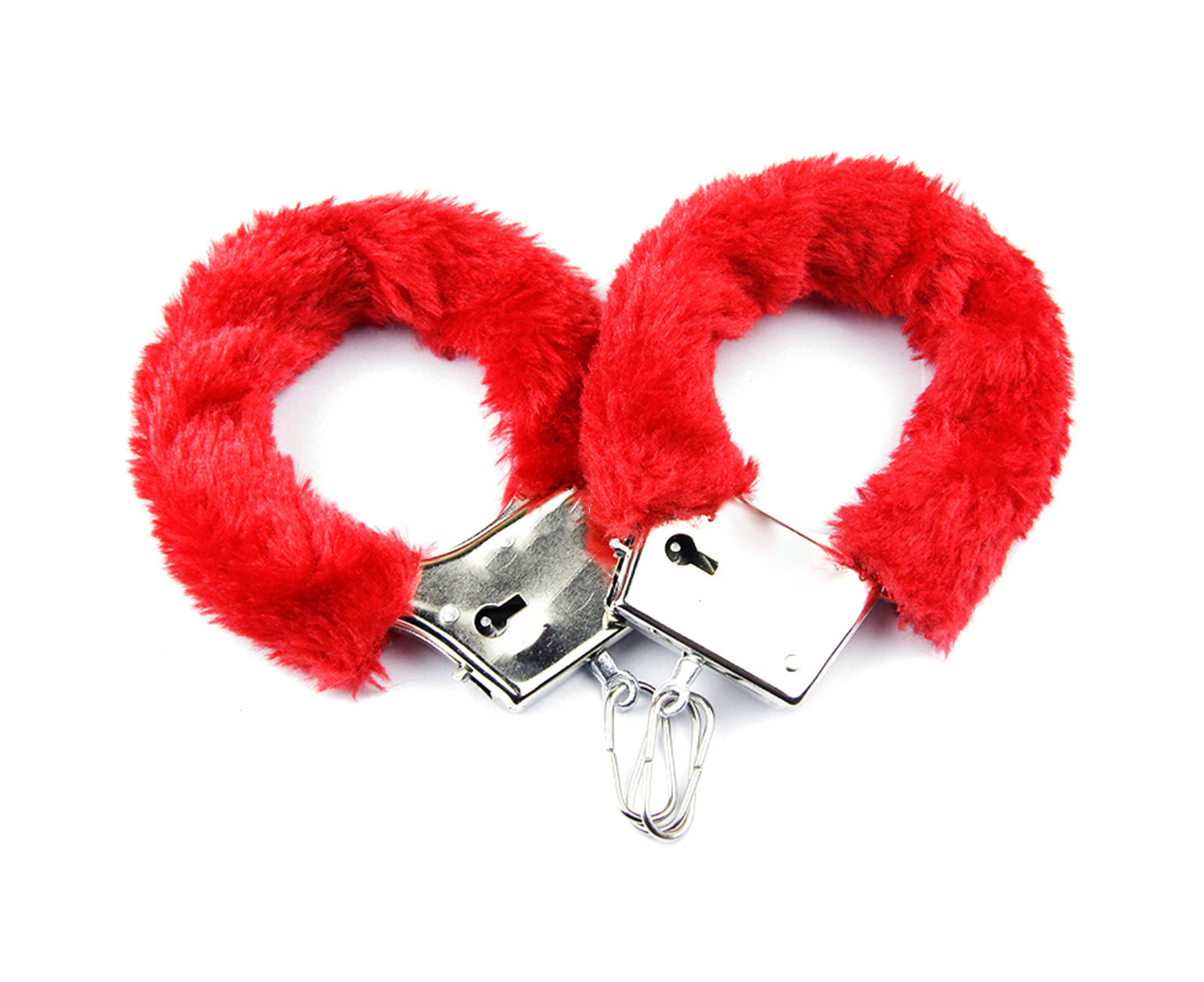 Military Handcuffs Metal And Plush Multifunction Adult Hand Cuffs For Couples Roleplay Outdoor Red