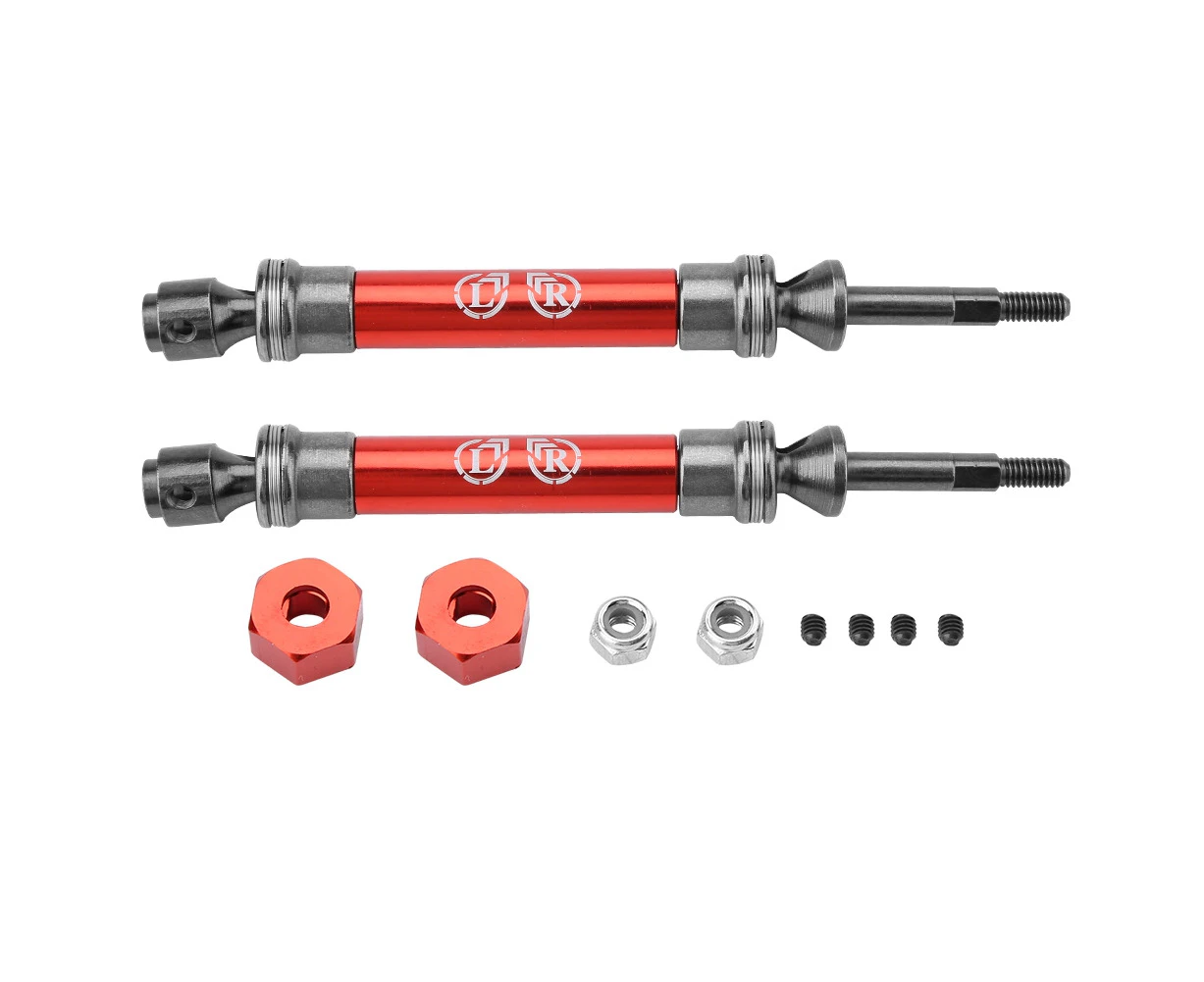 2Pcs Rear Drive Shaft Cvd Transmission Axle For Traxxas Slash 4X4 1/10 Truck (Red)