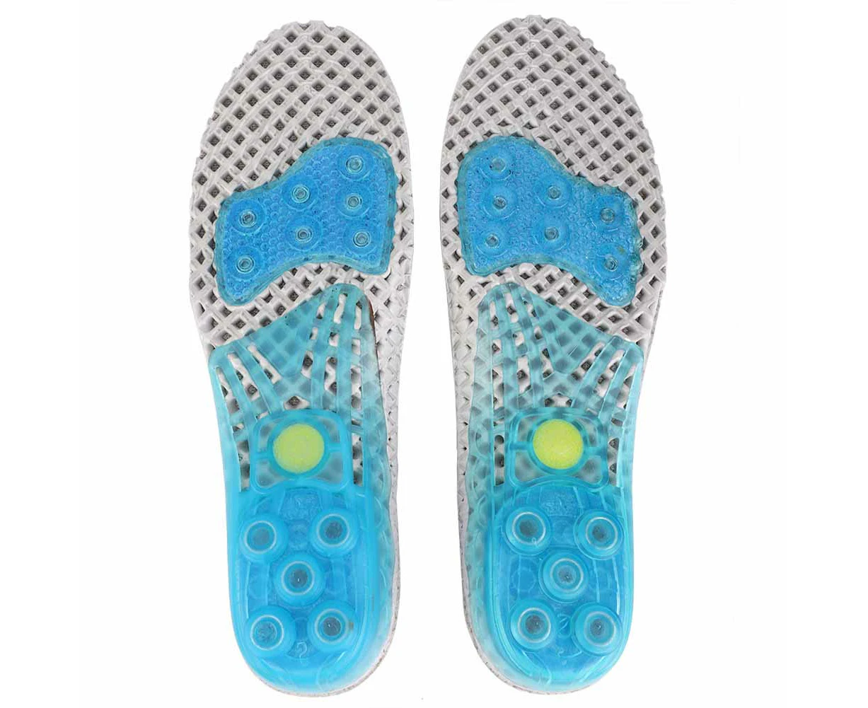 1 Pair Unisex Sport Running Breathable Shock Absorption Insoles Shoe Insert Pads (Grey 35-40#)