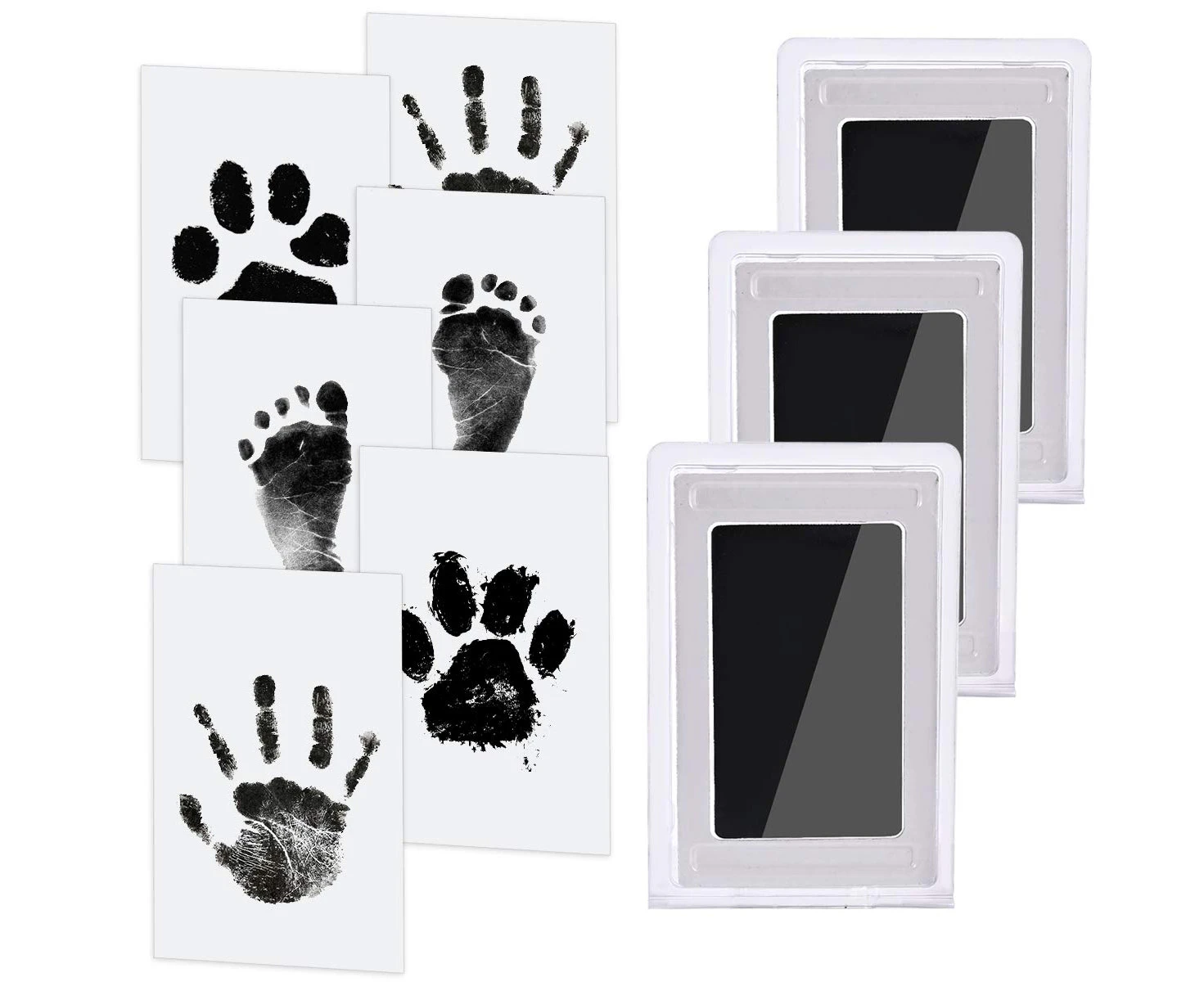 3 pcs Baby Imprint Set Baby Handprint and Footprint Clean Touch Ink Pad Baby Handprint Baby skin does not touch paint for baby shower family gift