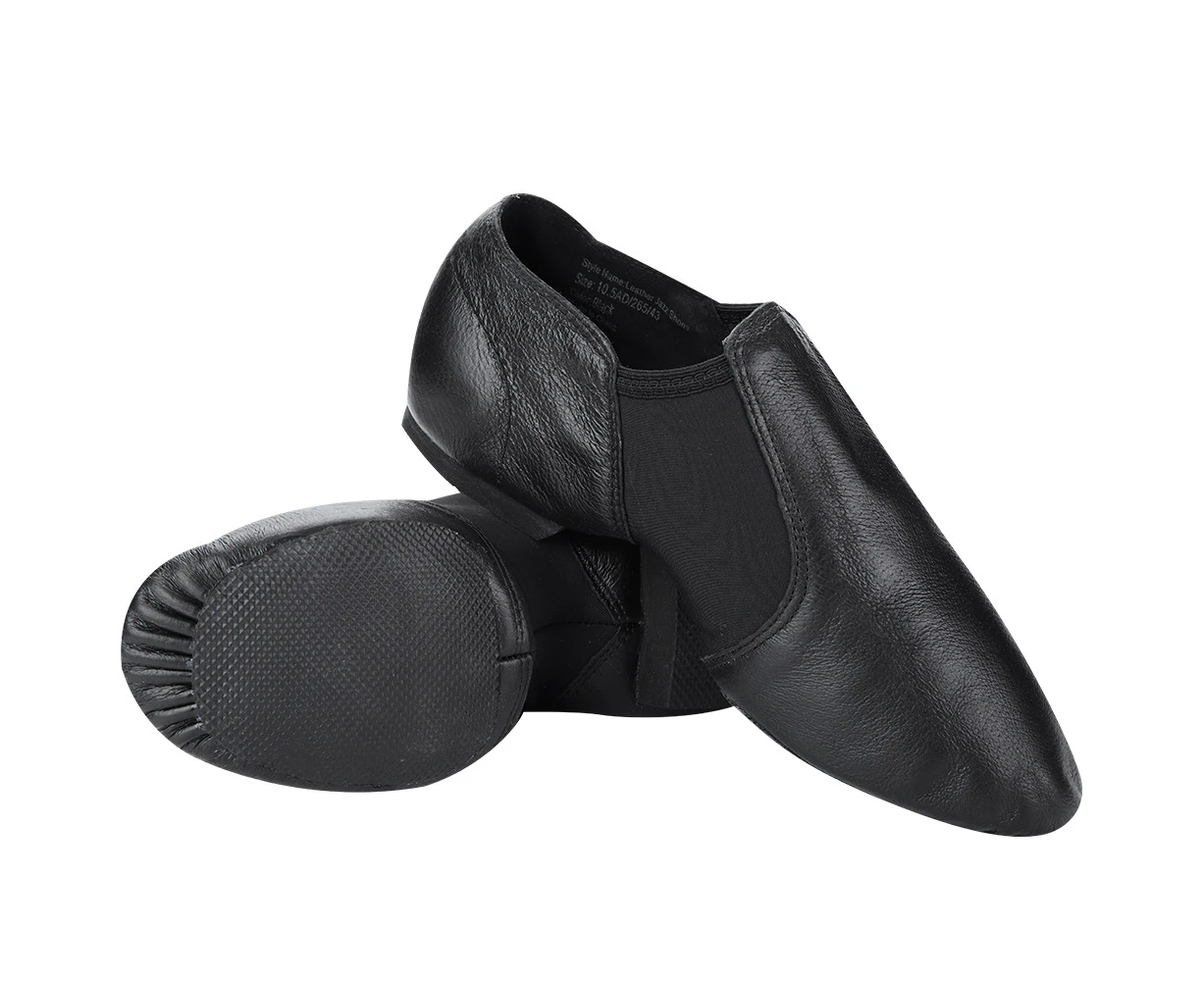 1 Pair Comfortable Leather Jazz Shoes Practice Dance Shoes For Child Adult(Black 41)