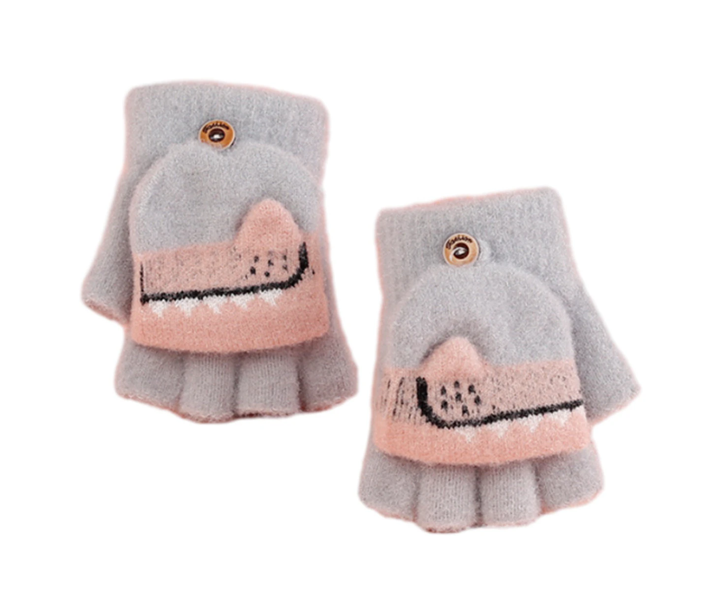 Toddler Infant Winter Mittens Lined With Fleece Easy-On Baby Boy Girls Warm Gloves Outdoor,Light Gray