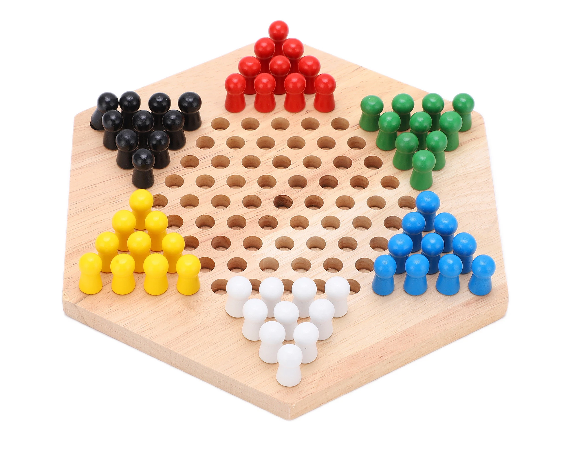 Chinese Checkers Wooden Colorful Chinese Checkers Board Game For  Kids Family