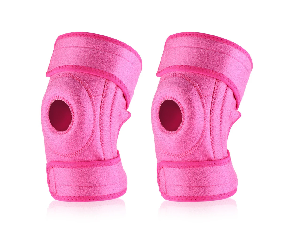 Sports Kneepads Spring Knee Protector Support Brace For Hiking Running(Pink)