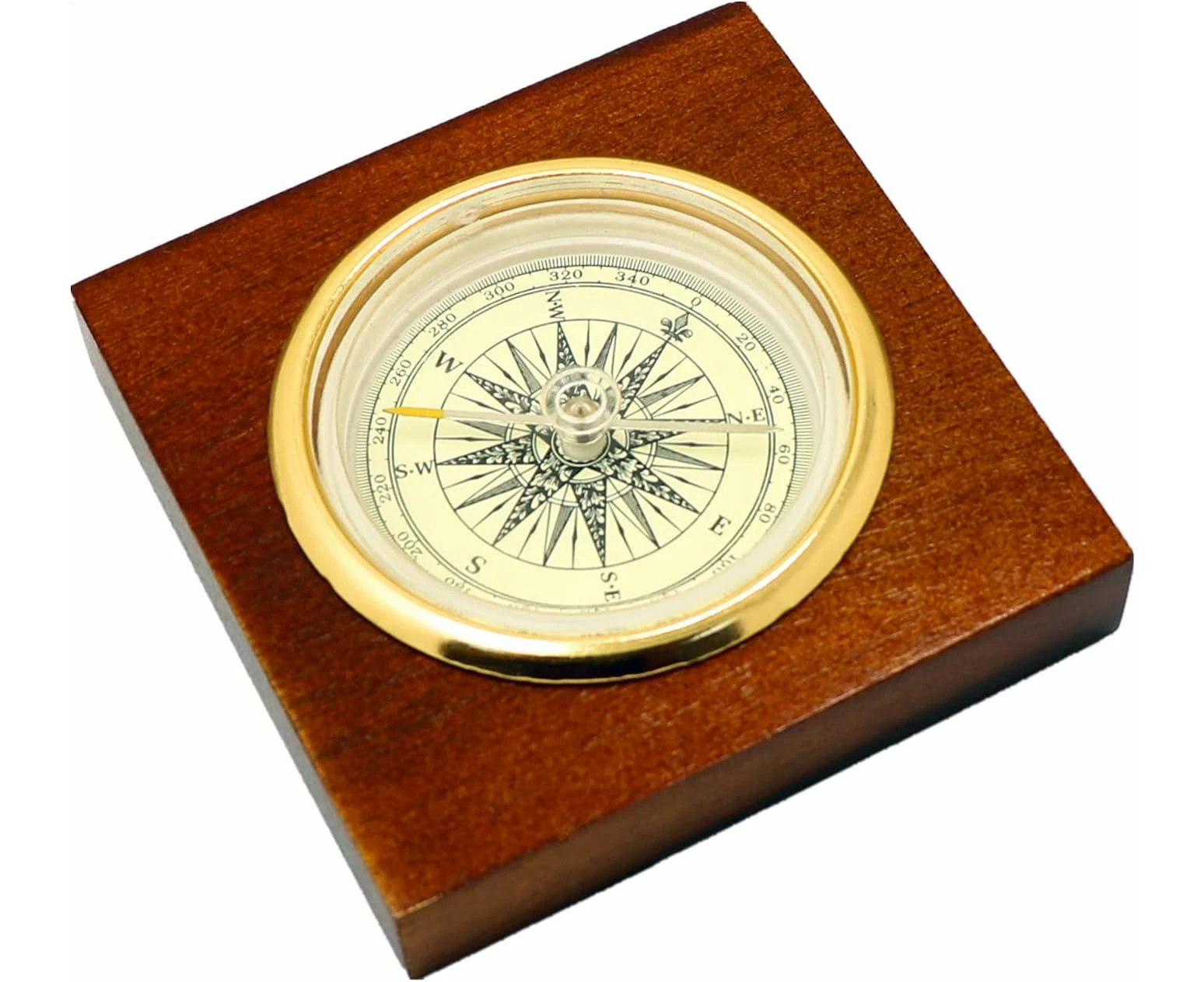 Antique Wooden Box Compass,Aluminum Alloy Compass,Wooden Compass Gift Compass