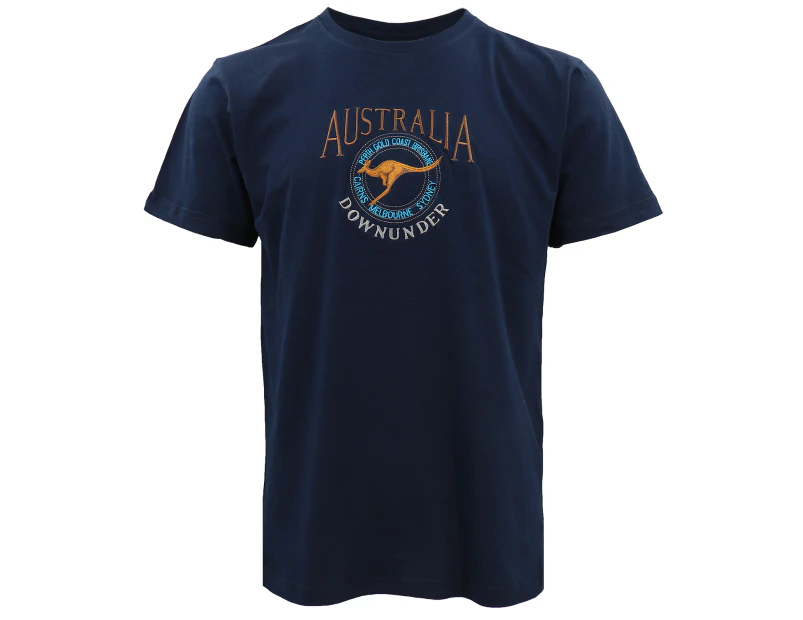 100% Cotton Unisex Embroidered Australian Kangaroo T Shirt Top Tee