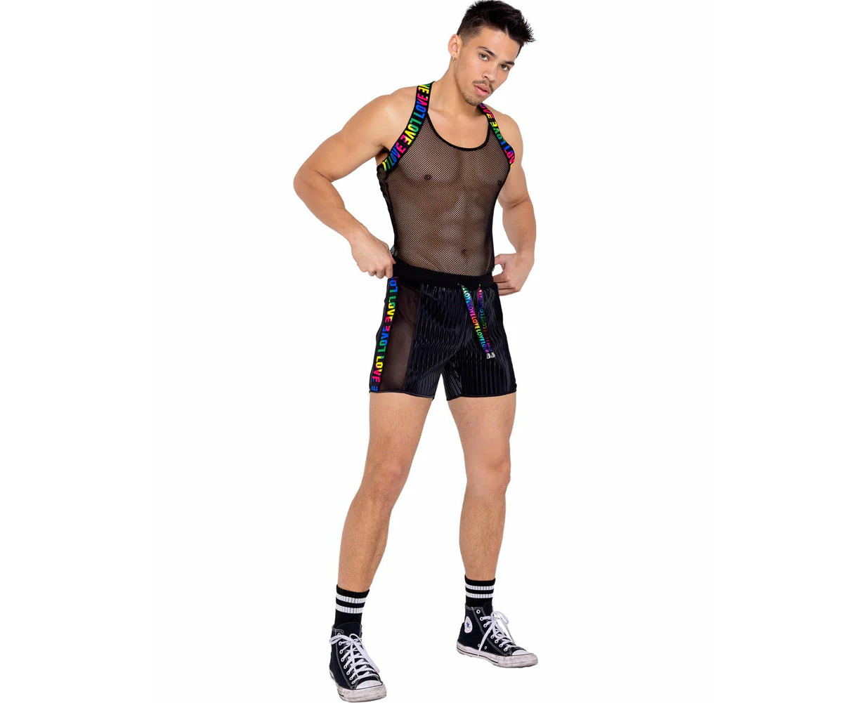 Pride Two Tone Biker Mens Shorts