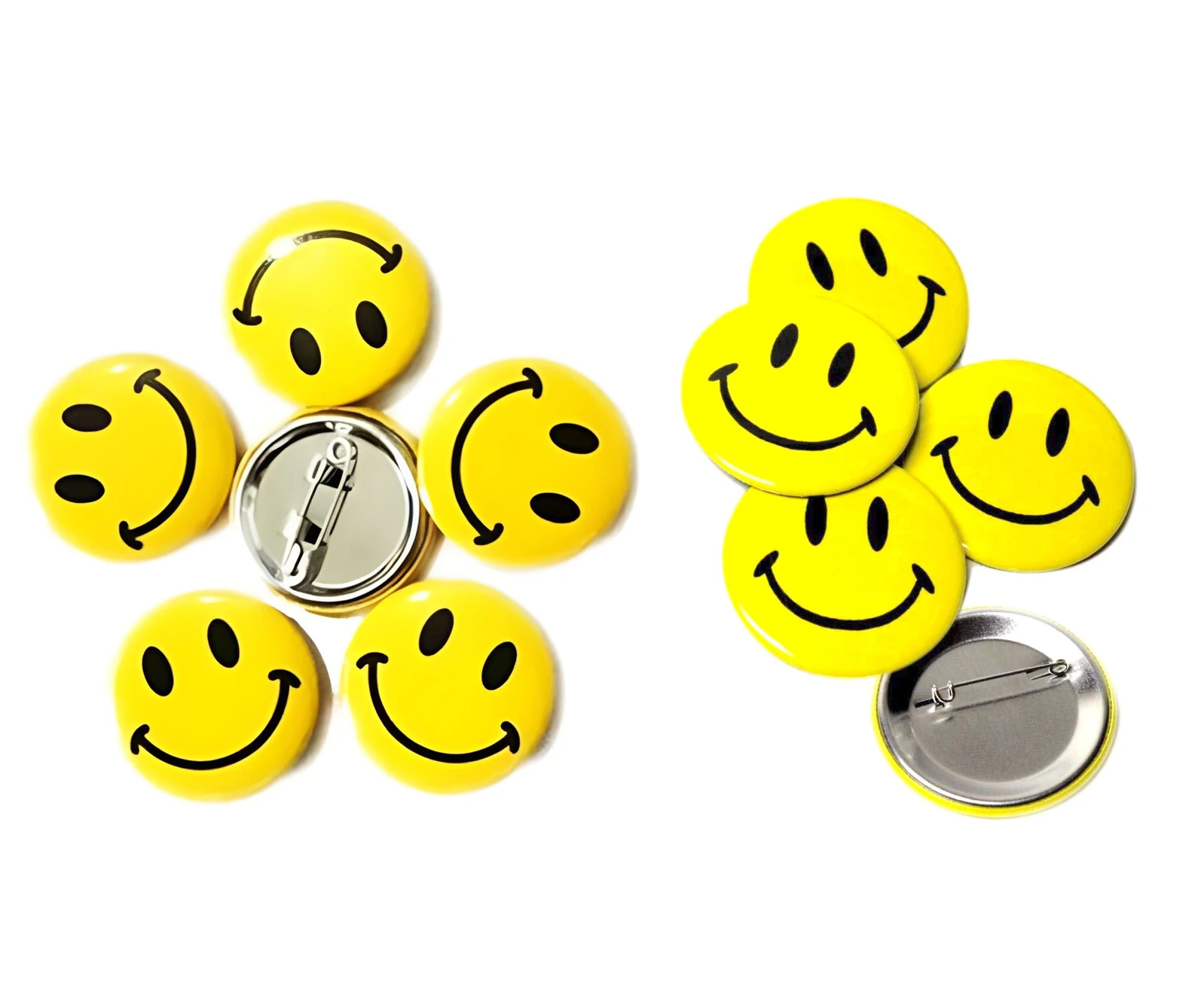 3 Pack Smiley Face Badge Pin Yellow Emoji Emoticon Loot Bag Birthday Pride Happiness