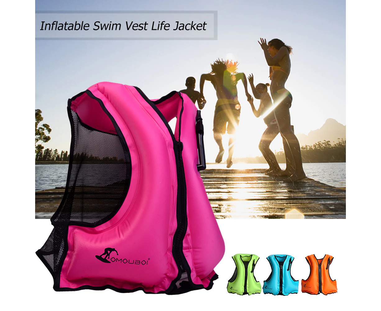 Adult Inflatable Swim Vest Life Jacket for Snorkeling Floating Device Swimming Drifting Surfing Water Sports Life Saving