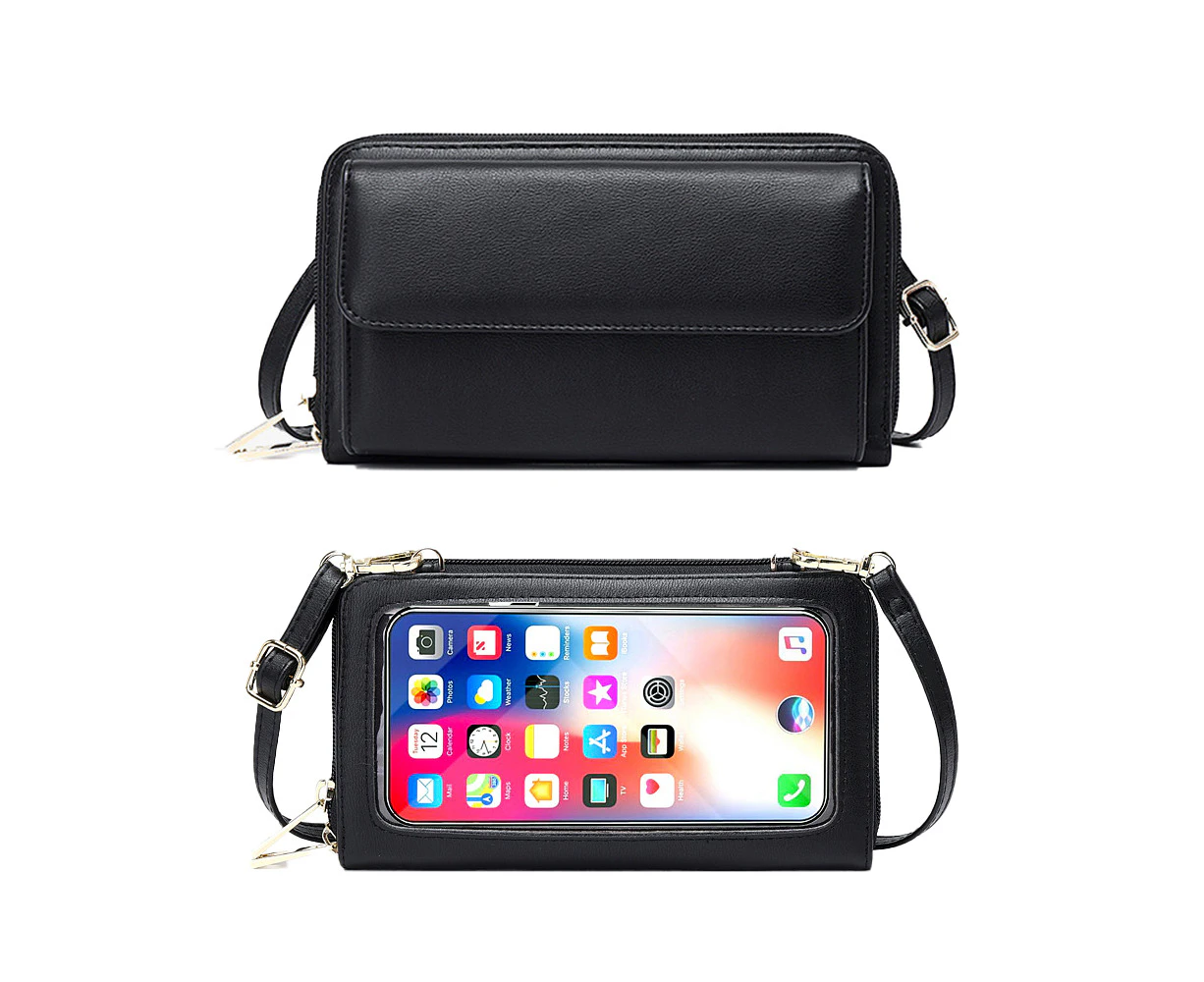 Women Touch Screen Crossbody Bag Wristlets Purse RFID Blocking Phone Wallet