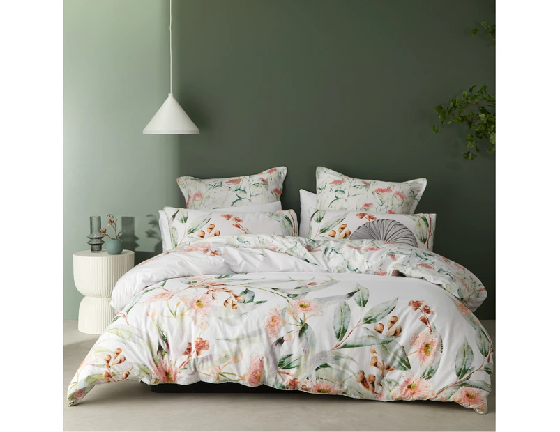 Logan and Mason Gumnut Green Donna Quilt Cover Set - Queen Size