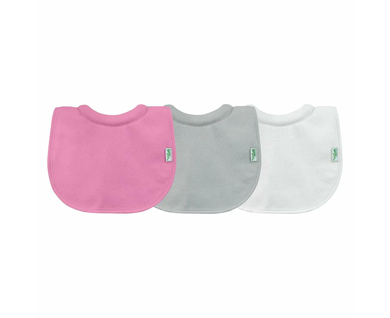 Green Sprouts | Bibs Milk Catcher - Stay Dry (3pk)- 0/6months - Pink/Grey