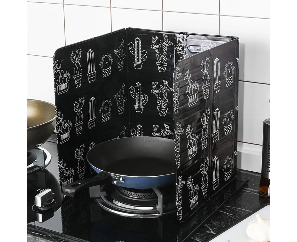 2Pcs Kitchen Aluminum Foil Oil Baffle Gas Splash Guard Stove Heat Shield?-Black