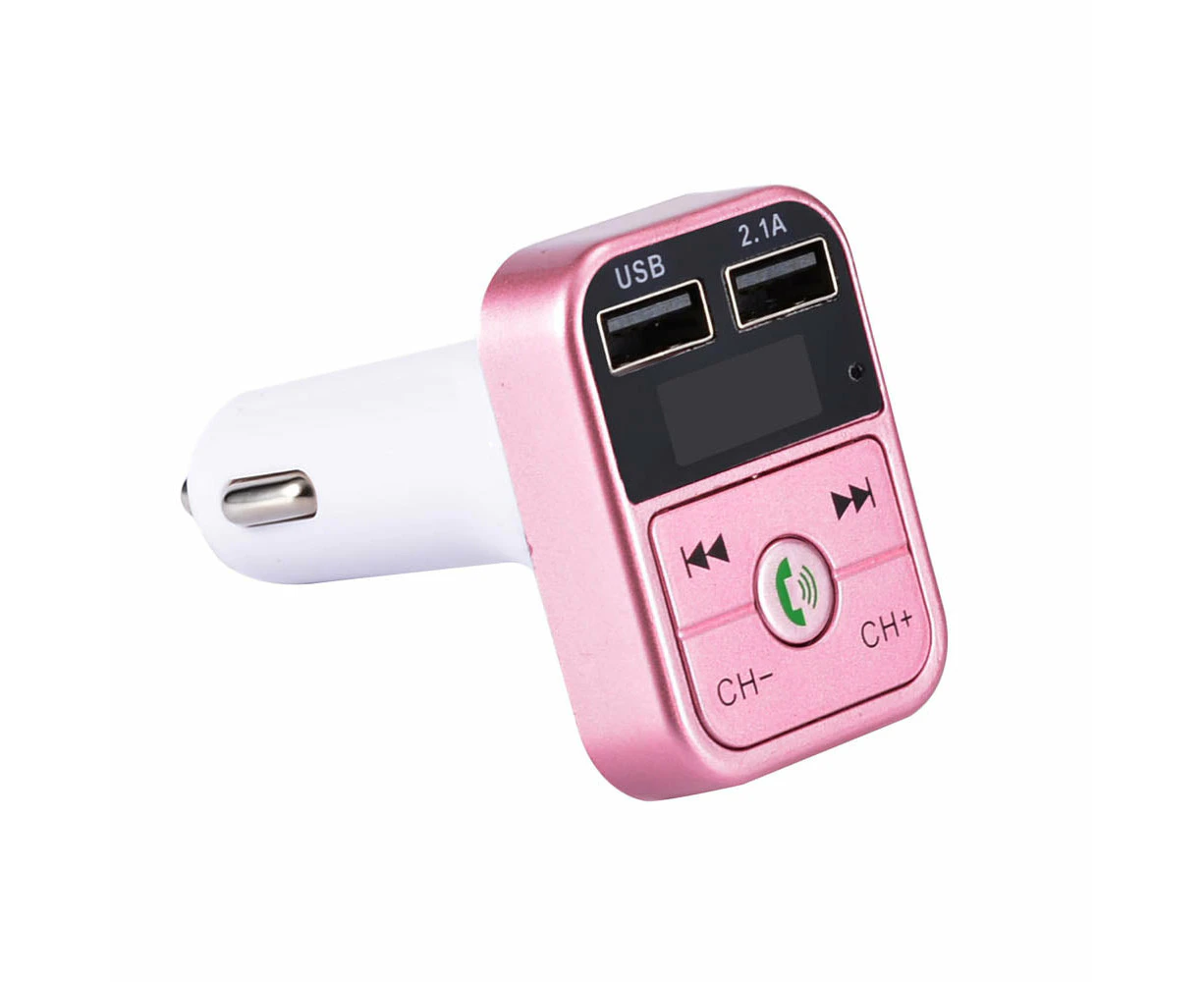 3-in-1 Car Wireless Car Bluetooth FM Transmitter - Rose Gold