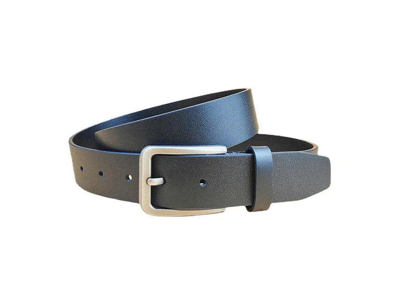 Black Cowhide Black Mens Leather Belt